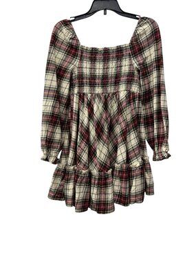 New Polo Ralph Lauren Girls Size S (7) Plaid Smocked Dress Long Sleeve Cotton